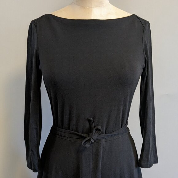 Black Jersey Skater Dress 3/4 Sleeve Size Small - Uniqlo - Picture 2 of 6